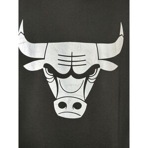 NBA Chicago Bulls Black Pullover Hoodie Men's Size Large Silver Marble Logo EUC